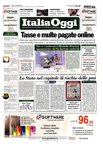 Italia oggi : quotidiano di economia finanza e politica